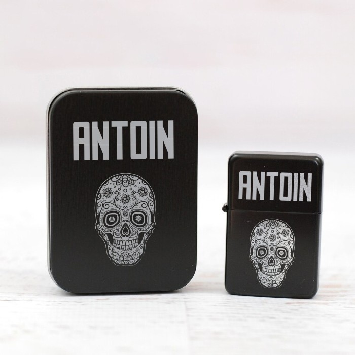 Custom Name Skull  Engraved Lighter, Personalized Custom Engraved Lighter, Custom Skull Name, Gift for him, Gift for Halloween