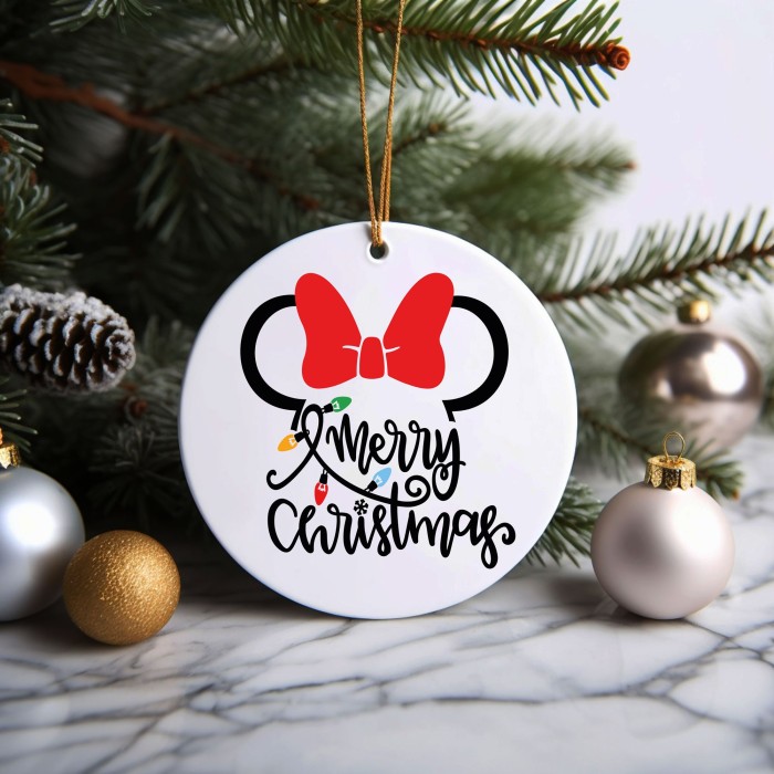 Minnie Mouse Merry Christmas Ornaments, Merry Christmas Minnie Style, Merry Christmas Ornaments, Disney Christmas Decor, Disney Christmas