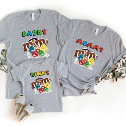 Custom Name M and M Candy Family Shirt, Personalized M&M Candy T Shirt, Group Family Matching Shirt, Birthday Family Shirt Custom Name M and M Candy Family Shirt, Personalized M&M Candy T Shirt, Group Family Matching Shirt, Birthday Family Shirt