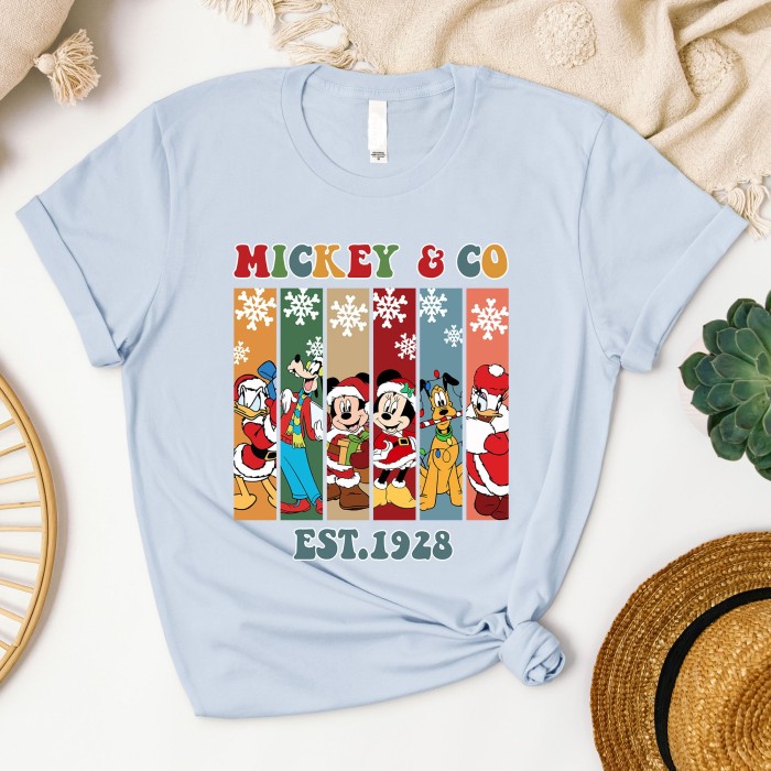 Mickey And Co 1928 Christmas Shirt, Mickey And Friend Christmas Shirt, Family Vacation Christmas T-Shirt, Retro Disney Christmas Shirt
