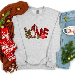 Love Gnomes Sweatshirt,Gnomes Christmas Hoodie Check Out Our Gnomes and Love Design,Christmas Pullover with Gnomes and Love in Leopard Print