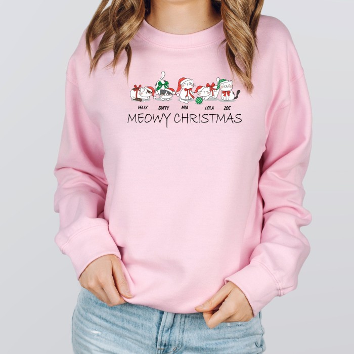 Custom Cat Name Christmas Sweatshirt,First Winter Keepsake,Kitten Memorial Sweatshirt,Personalized Pet Lover Gift,Pet Remembrance Sweatshirt