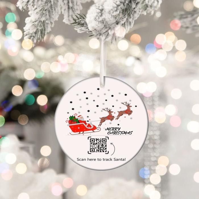 Santa Tracker Ornament,QR Code santa claus and reindeers Tracking,QR Code Santa Tracking, Ornament Tracker,Tree Christmas Ornament