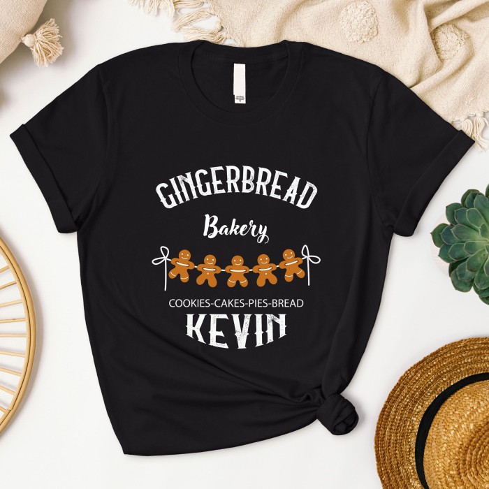 Custom Name Gingerbread Bakery Shirt, Personalized Gingerbread Cookie Shirt, Gingerbread Man Shirt, Funny Christmas Shirt
