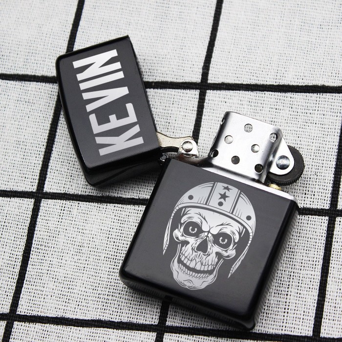 Custom Name Skull  Engraved Lighter, Personalized Custom Engraved Lighter, Custom Skull Name, Gift for him, Gift for Halloween