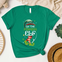 The Fishing Elf Merry Christmas Shirt,Fishing Lover Shirt,Fisherman Shirt,Fishing Christmas Shirt,Matching Fishing Tee,Youth Fish Lover Gift