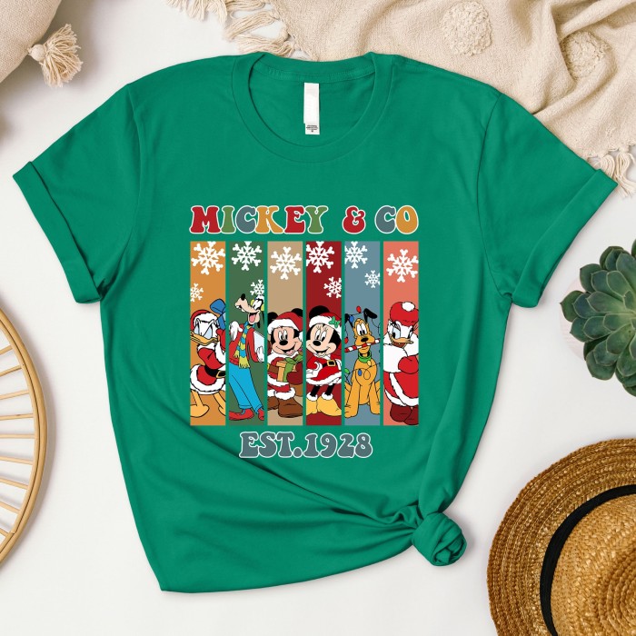 Mickey And Co 1928 Christmas Shirt, Mickey And Friend Christmas Shirt, Family Vacation Christmas T-Shirt, Retro Disney Christmas Shirt