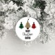 Personalized Buffalo Plaid Tree Ornaments with 'Merry Christmas' and Custom Name – Perfect for the Holiday Season!