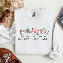 Custom Cat Name Christmas Sweatshirt,First Winter Keepsake,Kitten Memorial Sweatshirt,Personalized Pet Lover Gift,Pet Remembrance Sweatshirt