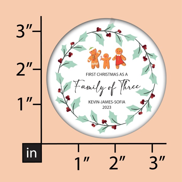 Personalized Gingerbread Family Christmas Ornament with Names, Custom Family of Three Keepsake 2024, Cute First Family Christmas Ornament