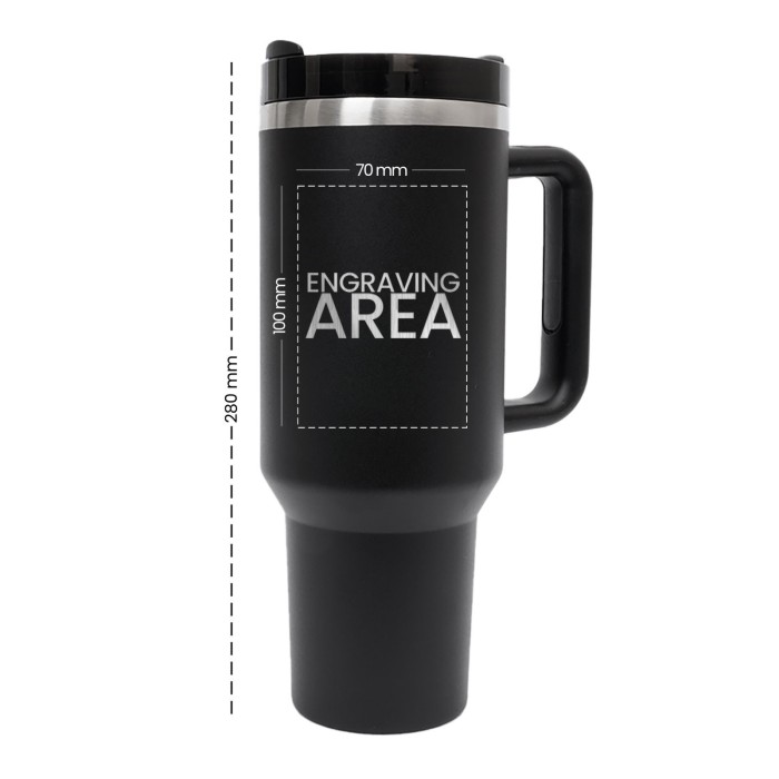 Custom Logo 40oz  Tumbler With Handle & Straw, Personalized 40oz Tumbler, Stainless Steel Laser Engraved Tumbler