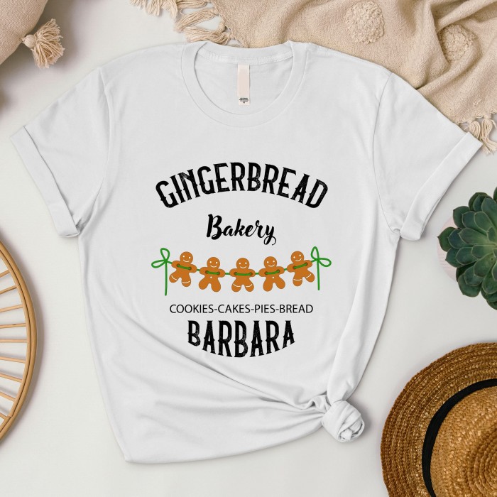 Custom Name Gingerbread Bakery Shirt, Personalized Gingerbread Cookie Shirt, Gingerbread Man Shirt, Funny Christmas Shirt