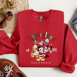 Retro Christmas Disneyland Est 1955 California Comfort Colors Sweatshirt, Christmas Disneyland Hoodie, Disney Family Christmas Vacation Tee