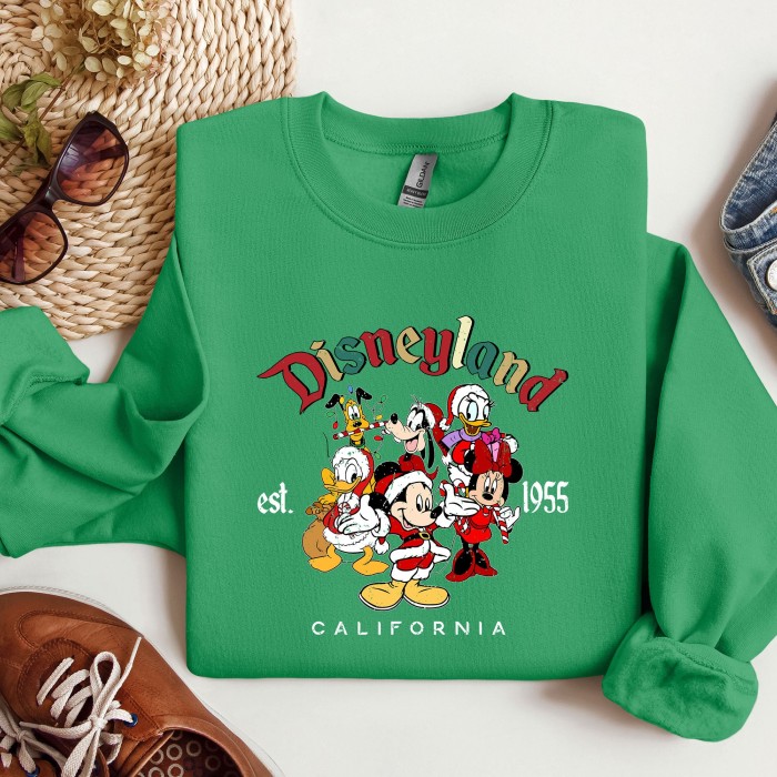 Retro Christmas Disneyland Est 1955 California Comfort Colors Sweatshirt, Christmas Disneyland Hoodie, Disney Family Christmas Vacation Tee Retro Christmas Disneyland Est 1955 California Comfort Colors Sweatshirt, Christmas Disneyland Hoodie, Disney Family Christmas Vacation Tee