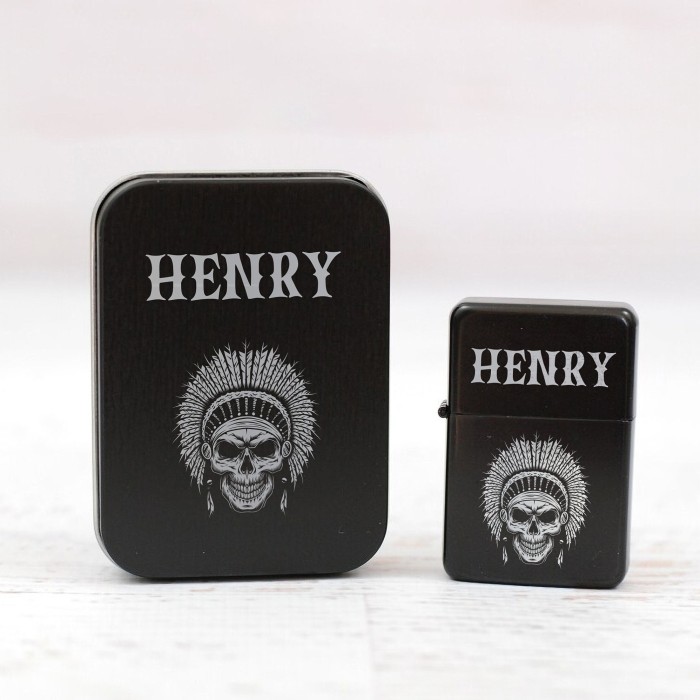 Custom Name Skull  Engraved Lighter, Personalized Custom Engraved Lighter, Custom Skull Name, Gift for him, Gift for Halloween