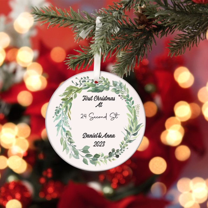 First Christmas at ... ornament, Personalized Family Christmas Ornament with Names, Cute First Family Christmas Ornament