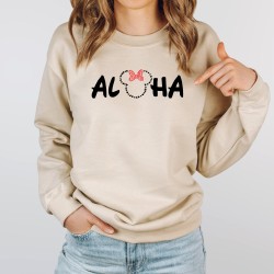 Aloha Disney Sweatshirt, Hawaiian Disneyworld Sweatshirt, Disney Vacation Sweatshirt, Family Matching Disney Top