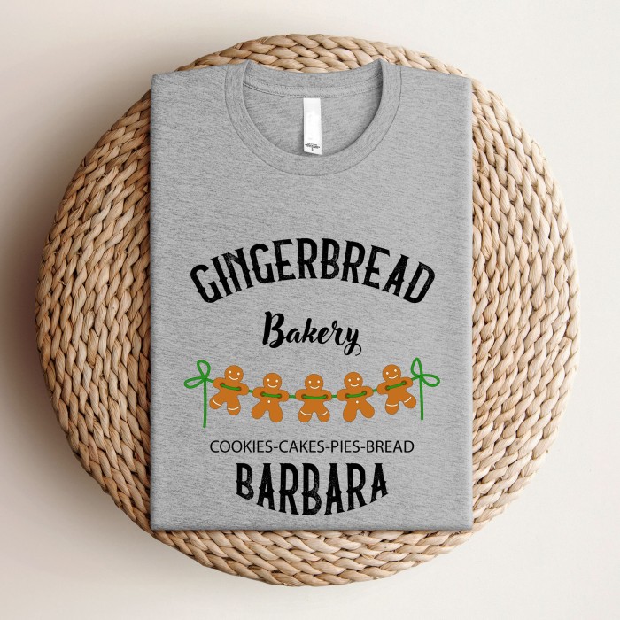 Custom Name Gingerbread Bakery Shirt, Personalized Gingerbread Cookie Shirt, Gingerbread Man Shirt, Funny Christmas Shirt