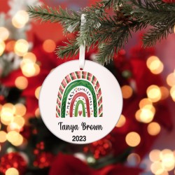 Personalized Rainbow Christmas Ornaments with Custom Names, Rainbow Christmas Tree Decor – Personalized for You, Custom Rainbow Ornament