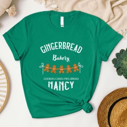 Custom Name Gingerbread Bakery Shirt, Personalized Gingerbread Cookie Shirt, Gingerbread Man Shirt, Funny Christmas Shirt Custom Name Gingerbread Bakery Shirt, Personalized Gingerbread Cookie Shirt, Gingerbread Man Shirt, Funny Christmas Shirt