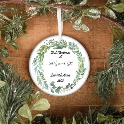 First Christmas at ... ornament, Personalized Family Christmas Ornament with Names, Cute First Family Christmas Ornament
