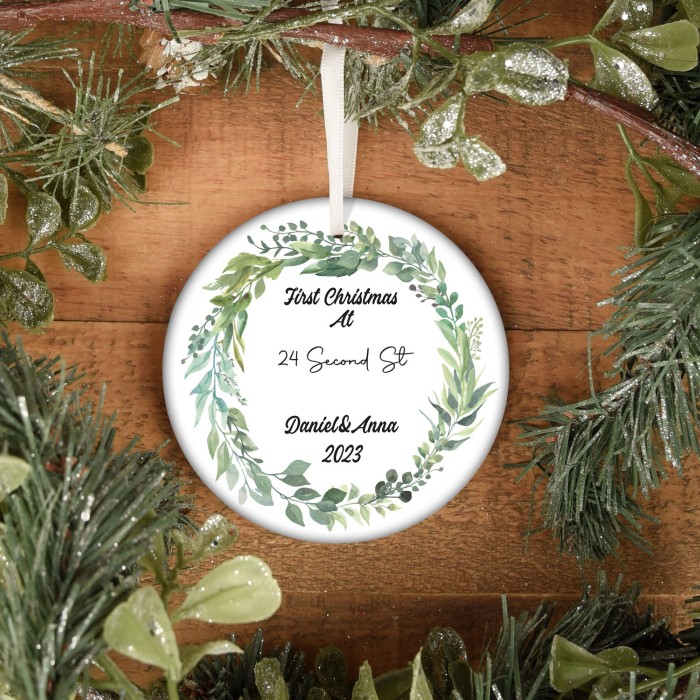 First Christmas at ... ornament, Personalized Family Christmas Ornament with Names, Cute First Family Christmas Ornament