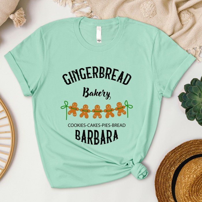 Custom Name Gingerbread Bakery Shirt, Personalized Gingerbread Cookie Shirt, Gingerbread Man Shirt, Funny Christmas Shirt