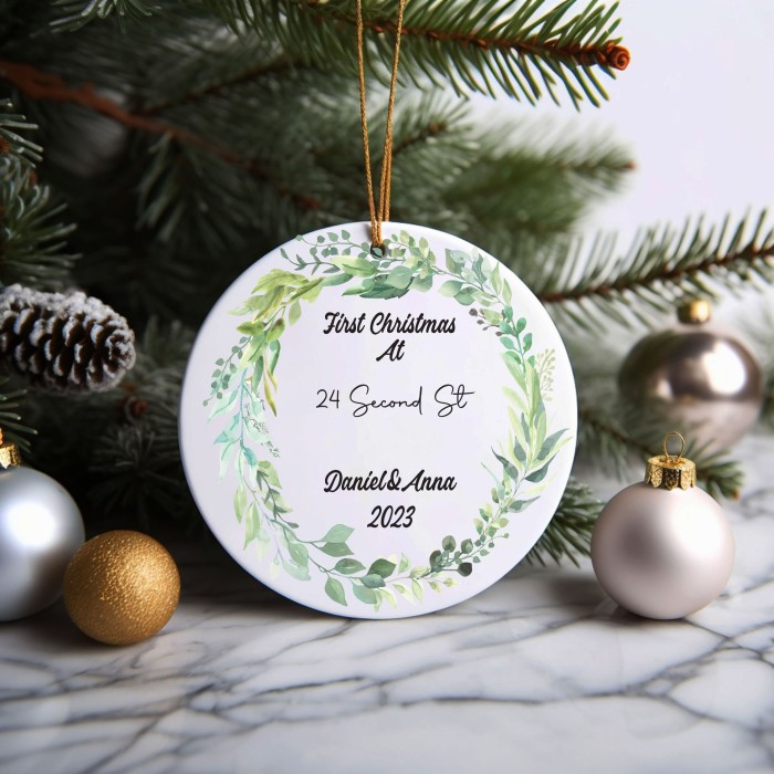 First Christmas at ... ornament, Personalized Family Christmas Ornament with Names, Cute First Family Christmas Ornament